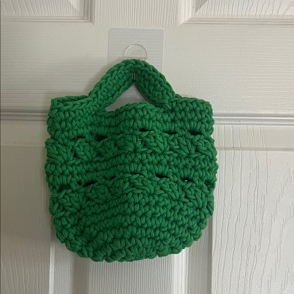 Handcrafted Green Crochet Tote Bag
